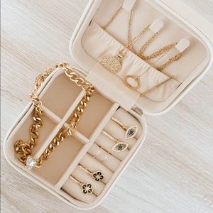 Elegant Custom Gold Jewelry Box | Gold Necklaces, Earrings, and Choker for women